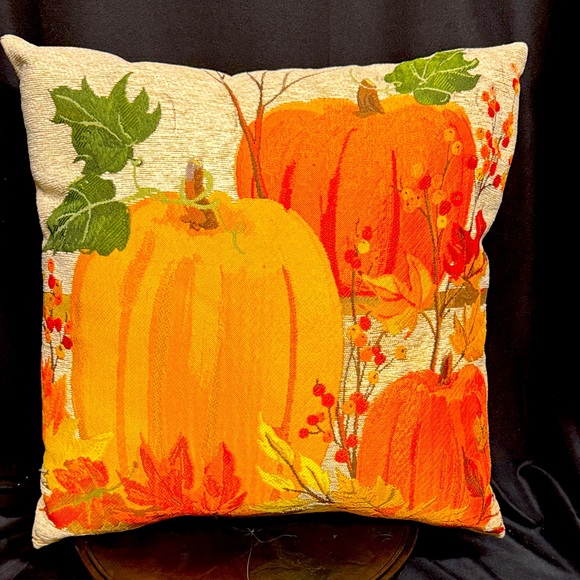 Autumn Pumpkin 16” Decorative Pillow - Picture 1 of 2